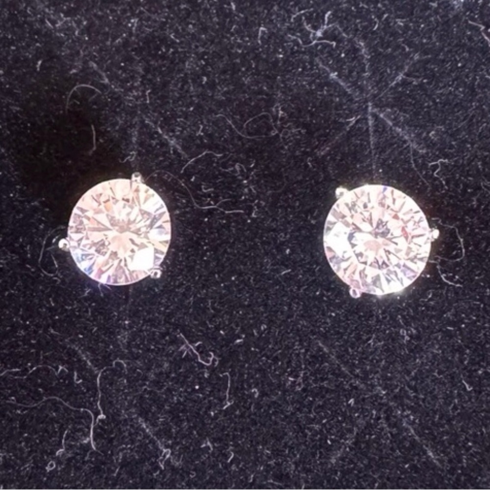 Diamonique Silver Stud Earrings